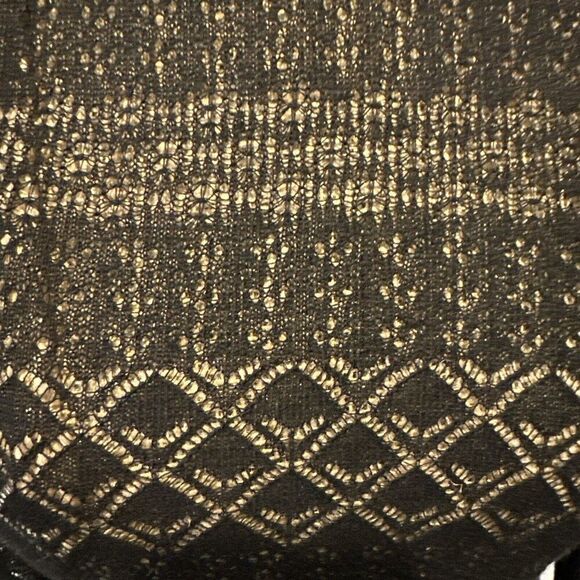 ZARA Open Knit Pointelle/Crochet Tunic Jumper Top Size Medium Sweater Black - Picture 2 of 7